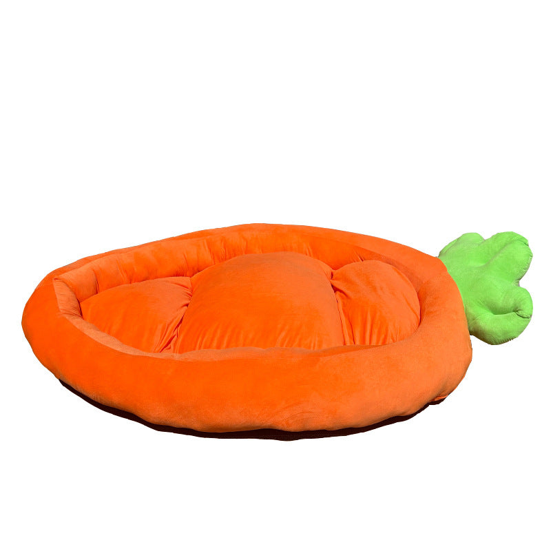 Carrot-Shaped Pet Bed | Cozy Washable Cat & Dog Nest