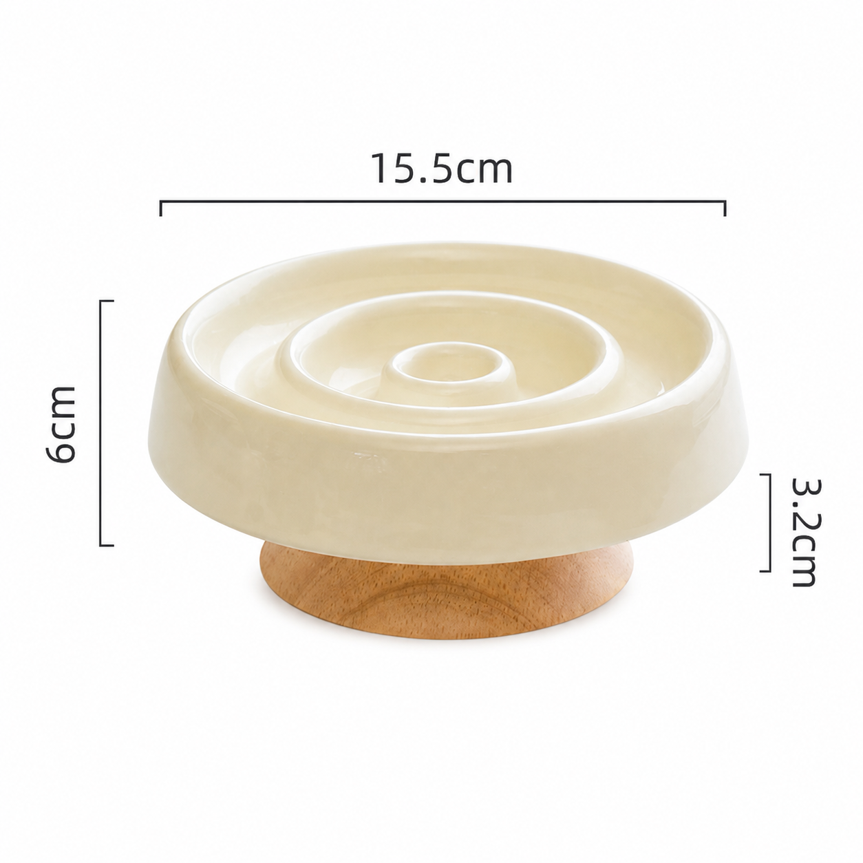 Ceramic Slow Feeder Cat Bowl Raised Pet Dish