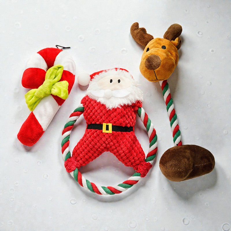 Christmas Plush Squeaky Chew Toy for Dogs & Cats