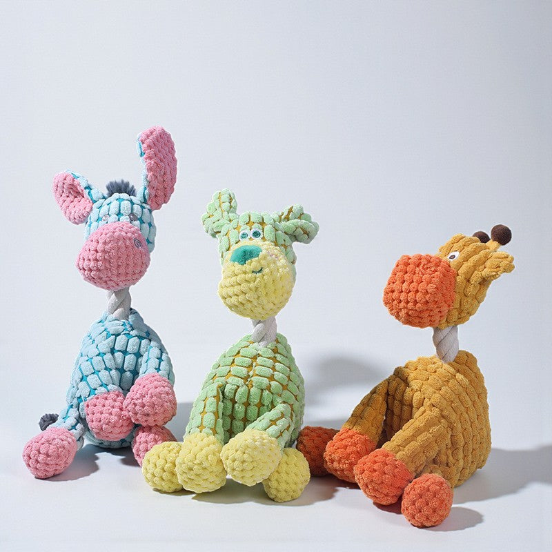 Creative Plush Squeaky Donkey Dog Toy