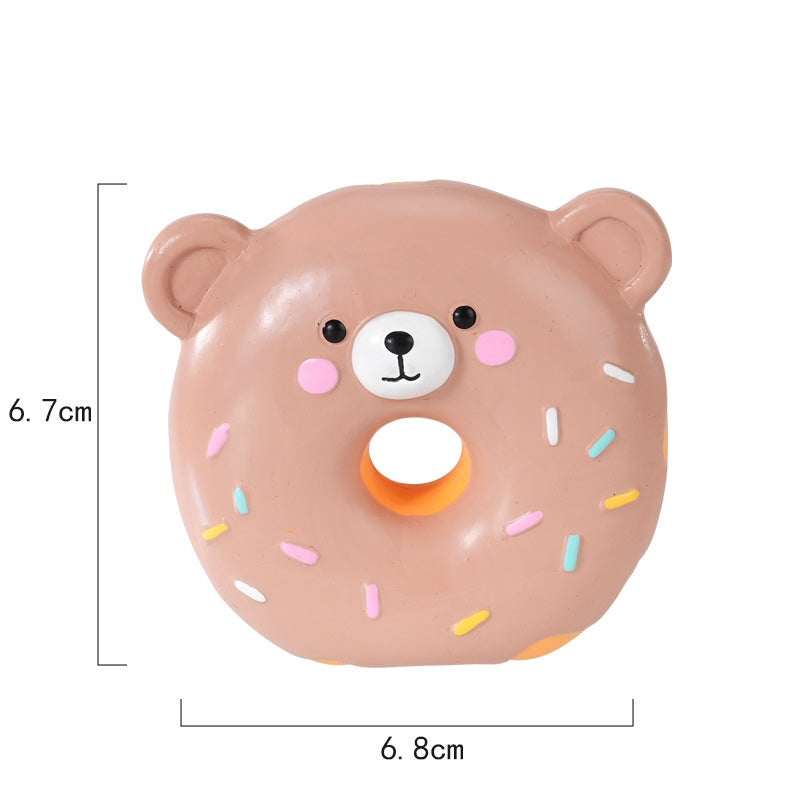 Cute Donut Dog Toy Squeaky Latex Puppy Chew