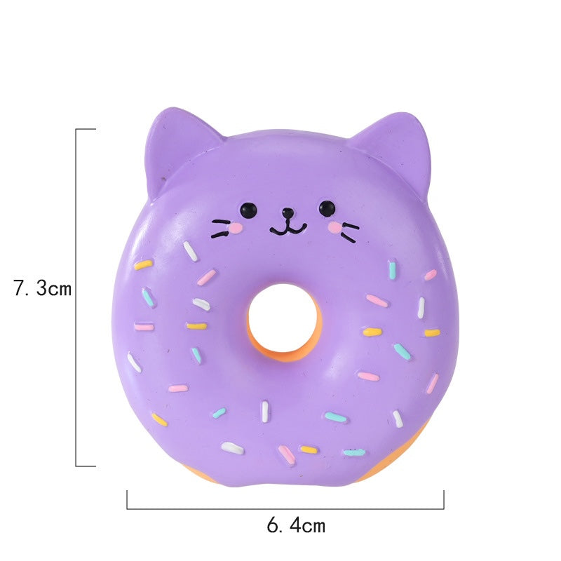 Cute Donut Dog Toy Squeaky Latex Puppy Chew