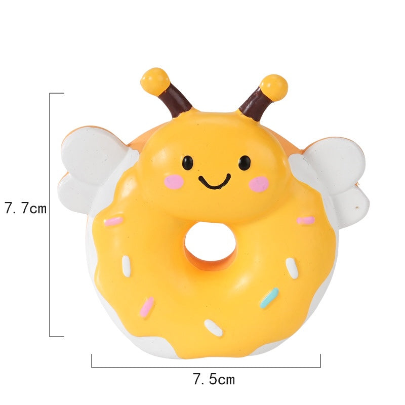 Cute Donut Dog Toy Squeaky Latex Puppy Chew