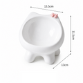 Cute Elevated Ceramic Cat Bowl | Raised Pet Food Dish