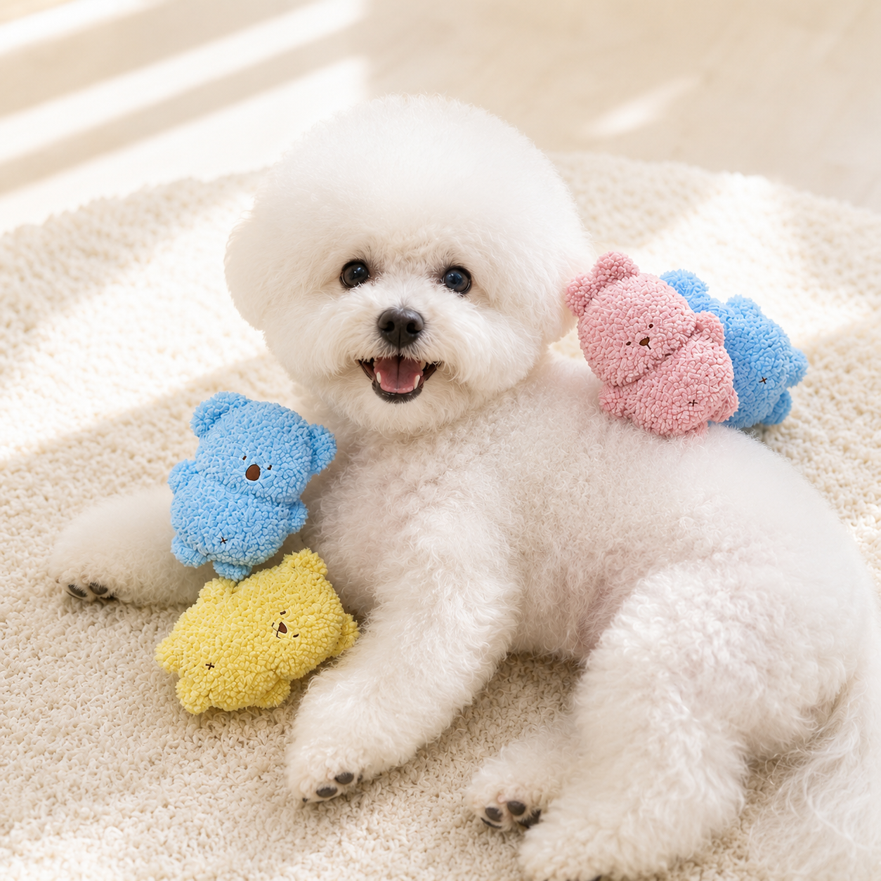 Cute Plush Dog Squeaky Toy for Small Dogs & Puppies