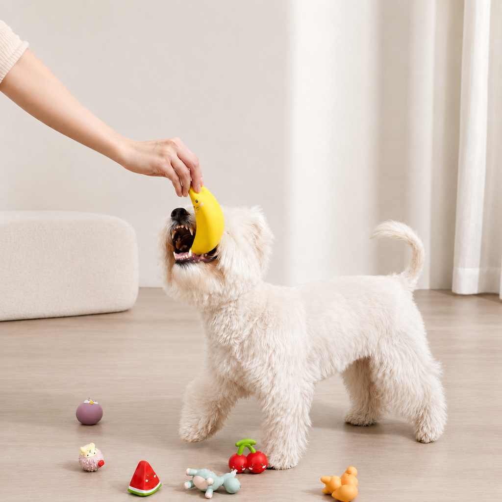 Cute Latex Dog Squeaky Toy, Puppy Chew Toy for Small Dogs