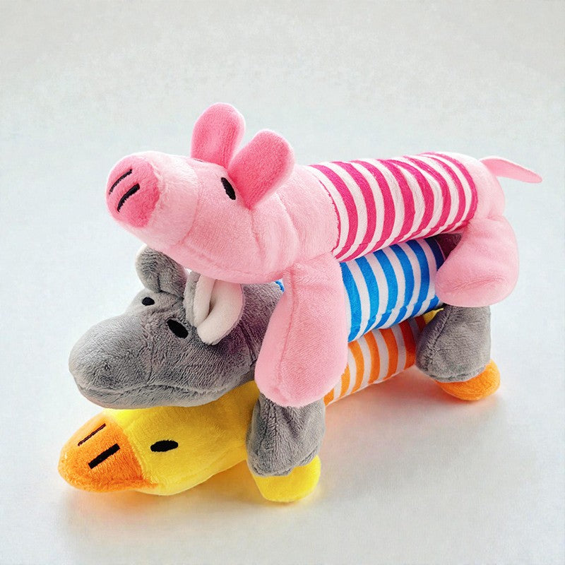 Cute Plush Animal Dog & Cat Squeaky Chew Toy