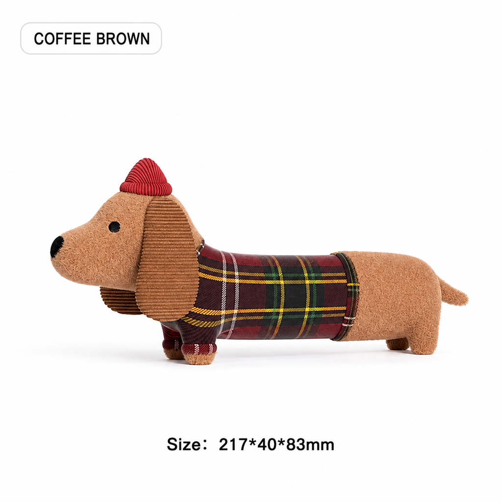 Dachshund Dog Squeaky Plush Toy for Chewing & Playtime