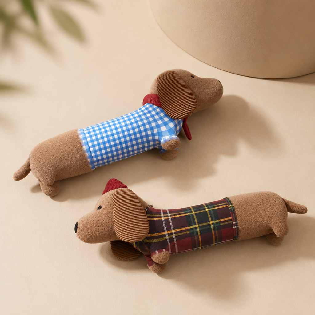 Dachshund Dog Squeaky Plush Toy for Chewing & Playtime