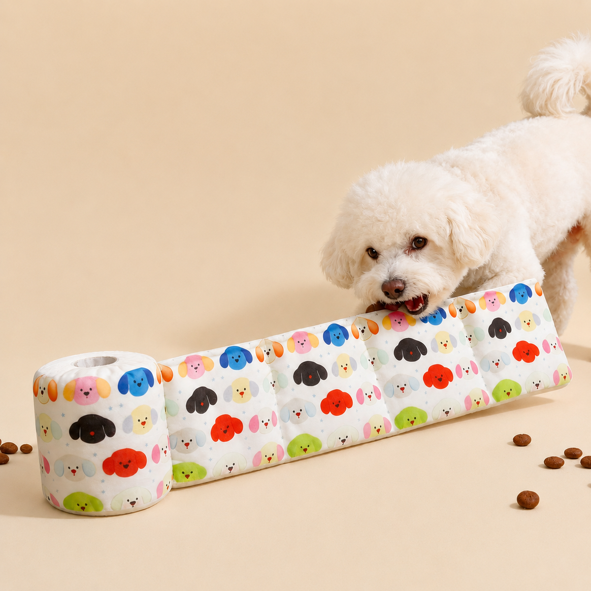 Dog Snuffle Roll Toy – Treat Puzzle & Squeaky Toy