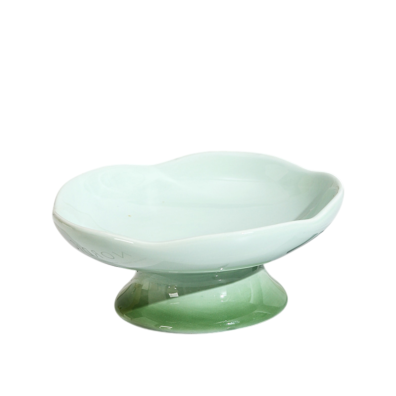 Flower-Shaped Raised Ceramic Cat Bowl for Food & Water