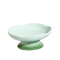 Flower-Shaped Raised Ceramic Cat Bowl for Food & Water