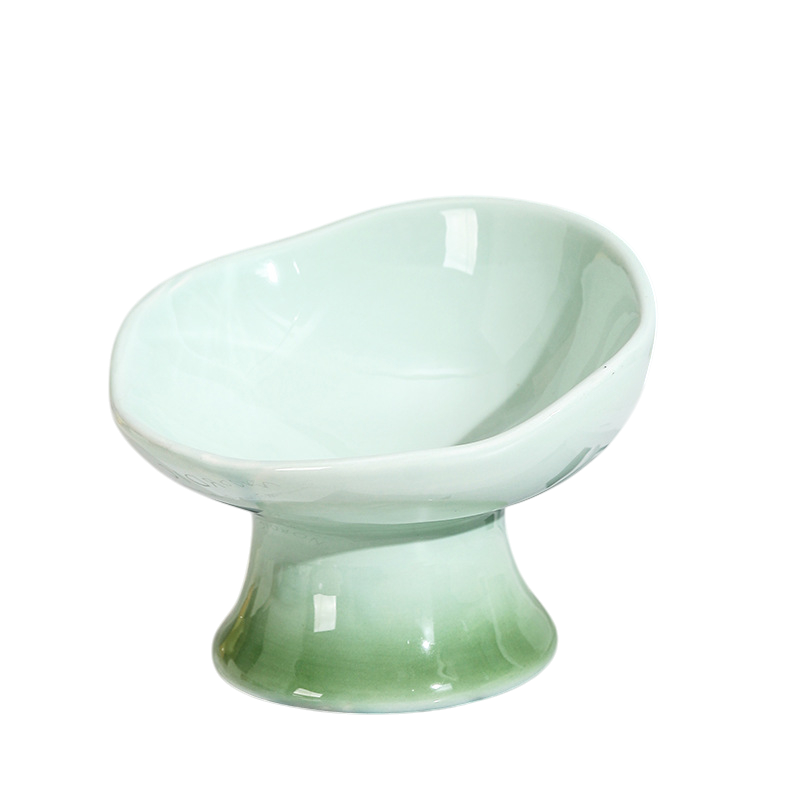 Flower-Shaped Raised Ceramic Cat Bowl for Food & Water