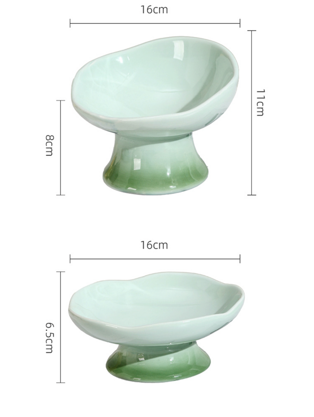 Flower-Shaped Raised Ceramic Cat Bowl for Food & Water
