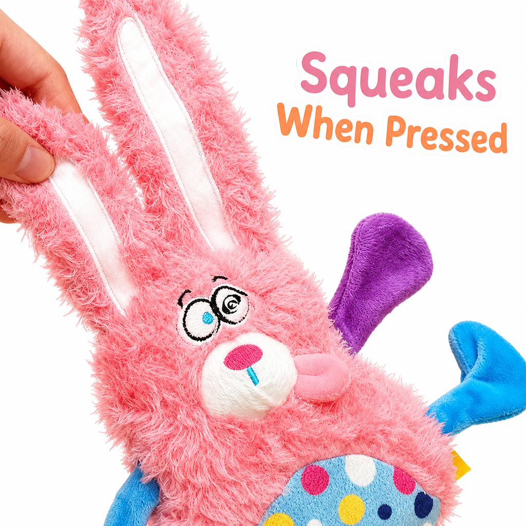 Funny Squeaky Plush Dog Toy, Crinkle Chew Toy for Puppies