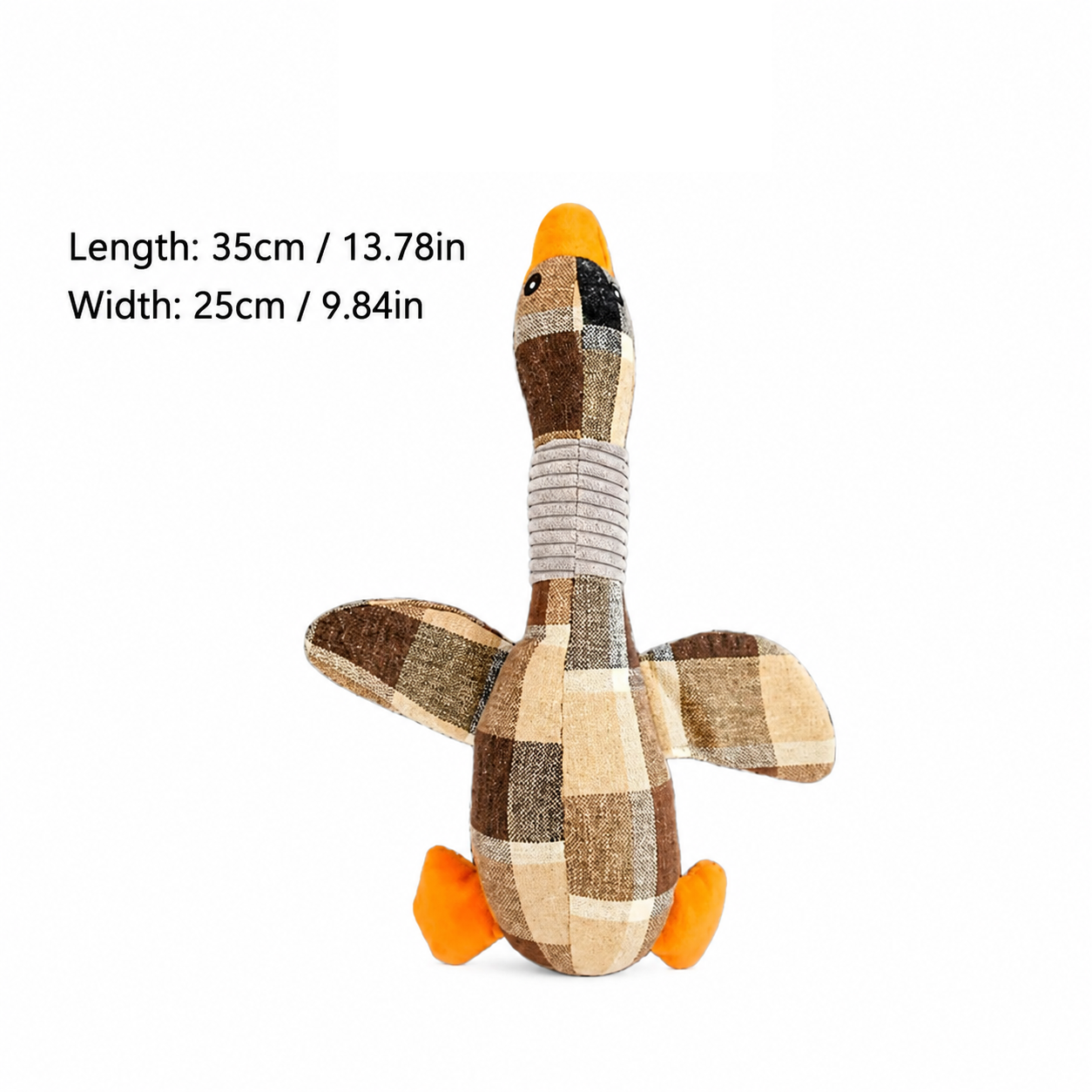 Goose Dog Squeaky Plush Toy with Crinkle Paper for Chewers