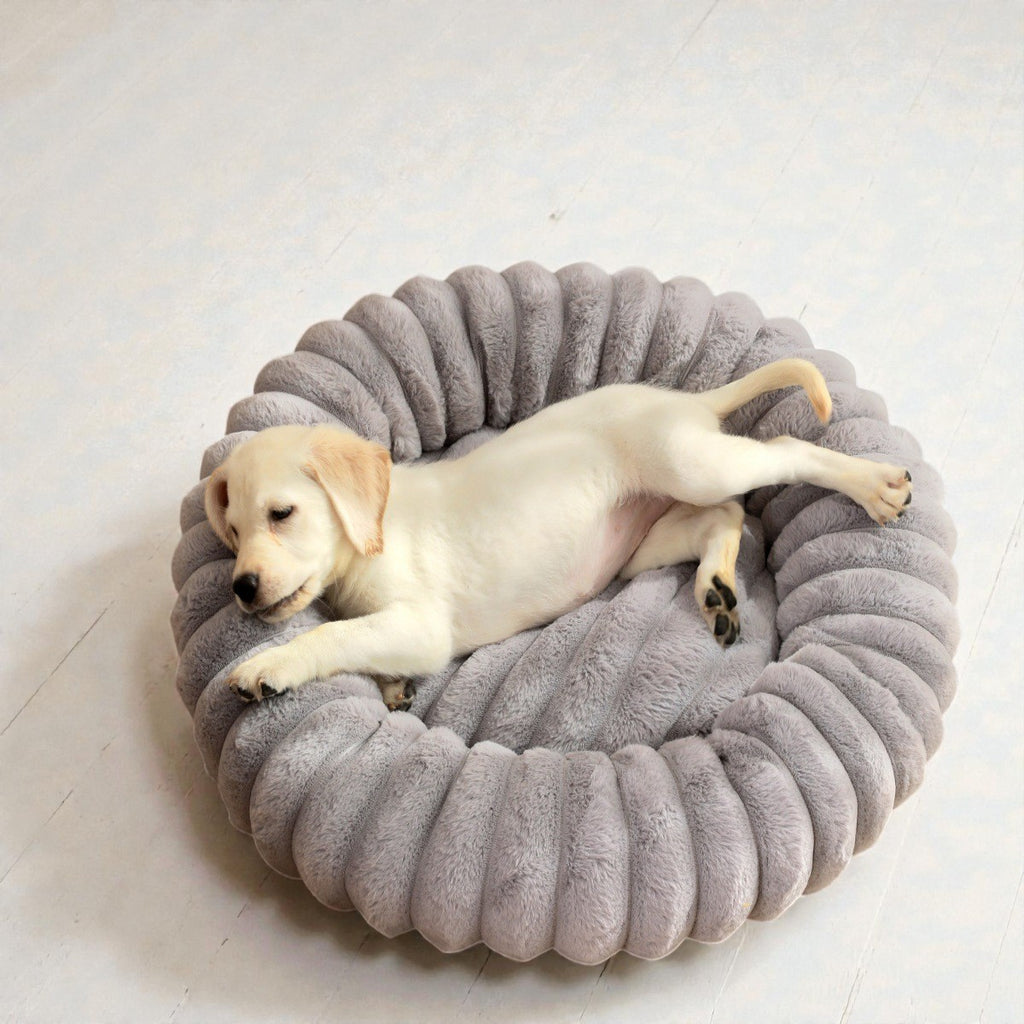 High-Density Plush Round Pet Bed for Cats & Dogs
