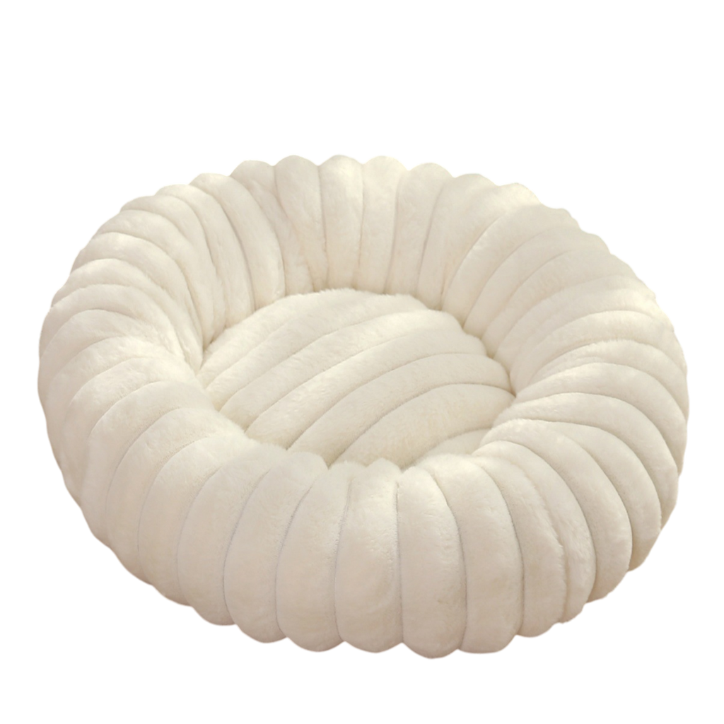 High-Density Plush Round Pet Bed for Cats & Dogs