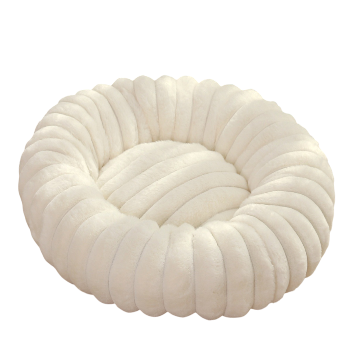 High-Density Plush Round Pet Bed for Cats & Dogs