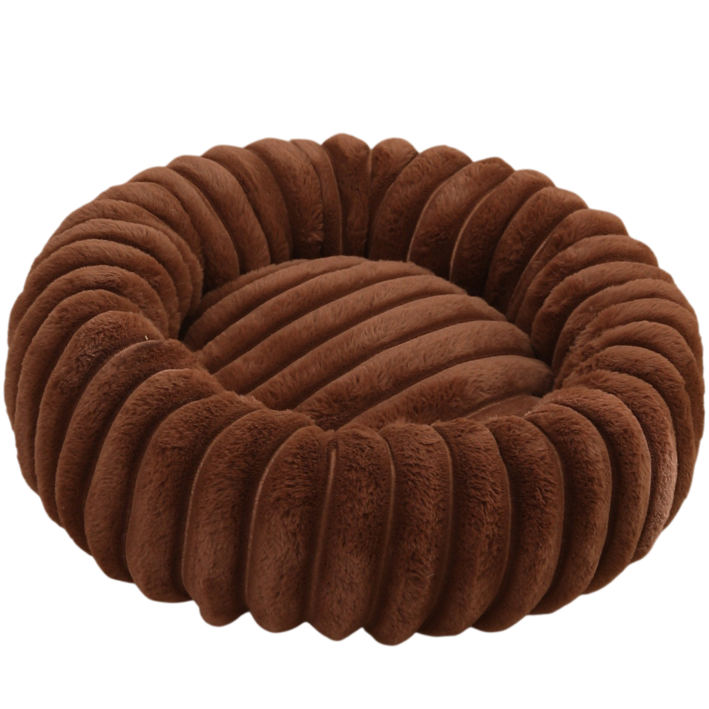 High-Density Plush Round Pet Bed for Cats & Dogs