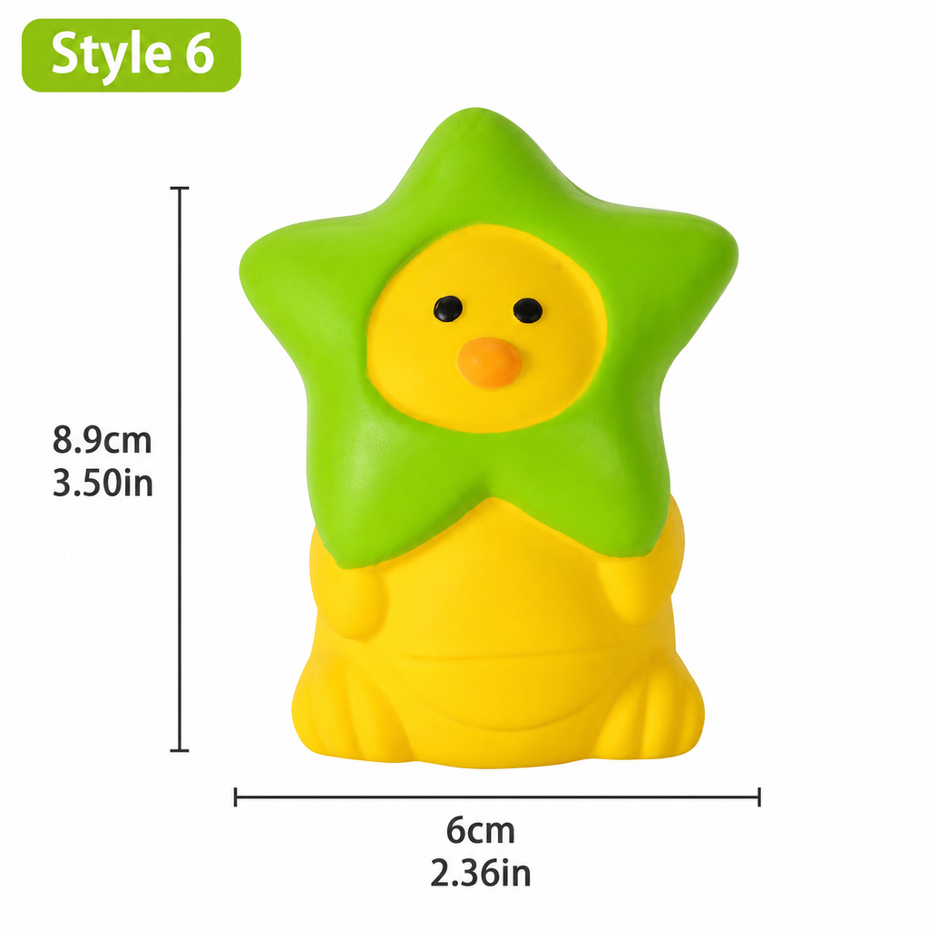 Latex Dog Squeaky Toy Set – Fruit & Animal Chew Toys