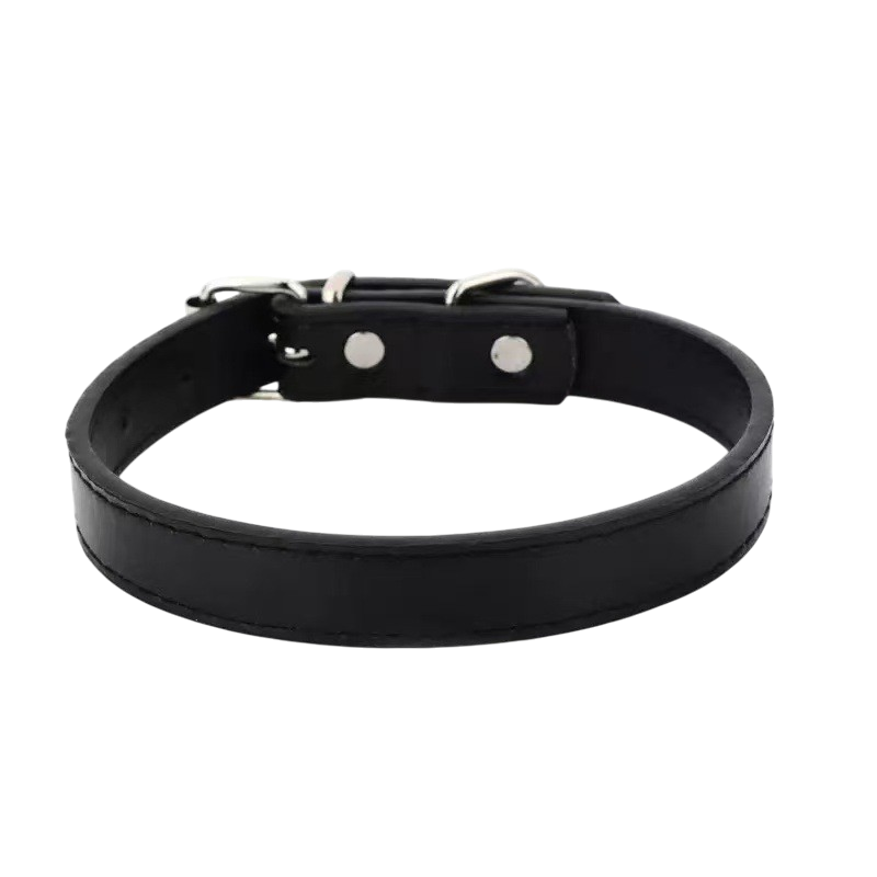 Minimal PU Leather Pet Collar - Faux Leather Neck Strap