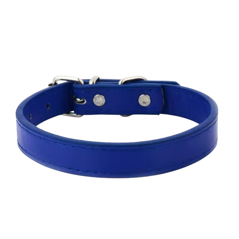 Minimal PU Leather Pet Collar - Faux Leather Neck Strap