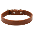 Minimal PU Leather Pet Collar - Faux Leather Neck Strap