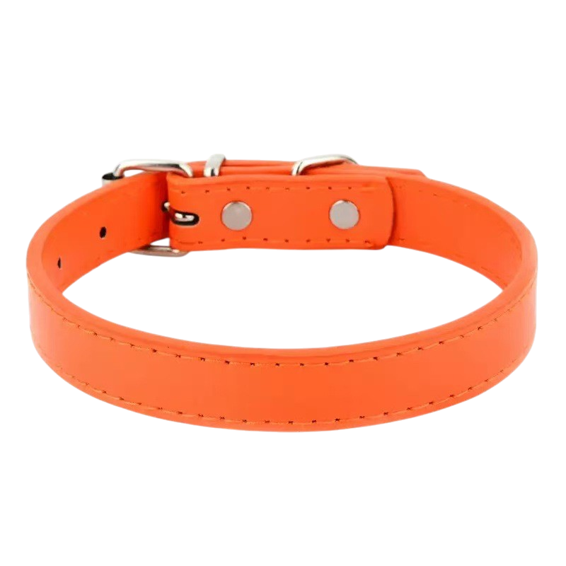 Minimal PU Leather Pet Collar - Faux Leather Neck Strap