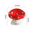 Mushroom Raised Cat Bowl Tilted Ceramic Pet Dish