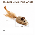 Natural Sisal Cat Toy Set with Feather & Bell Toys