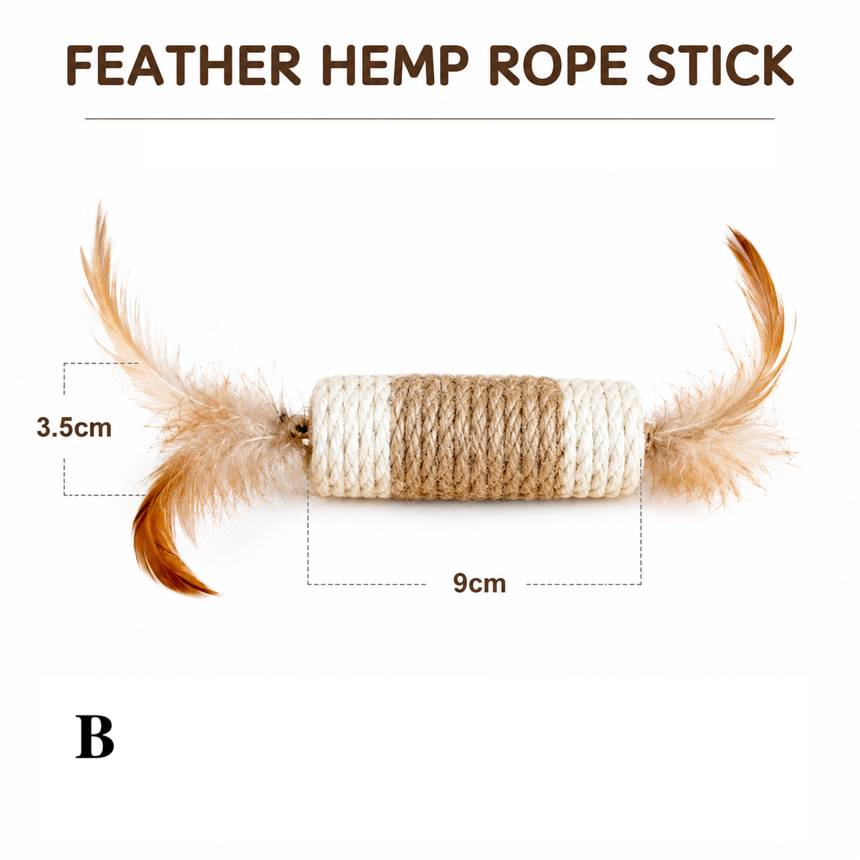 Natural Sisal Cat Toy Set with Feather & Bell Toys