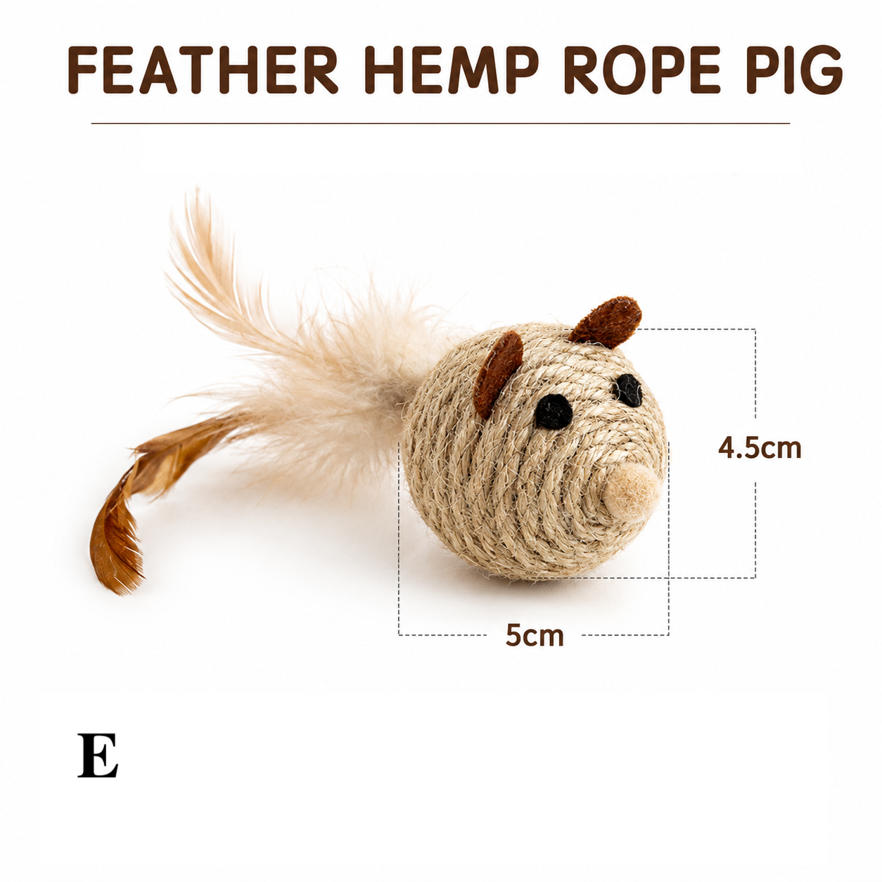 Natural Sisal Cat Toy Set with Feather & Bell Toys