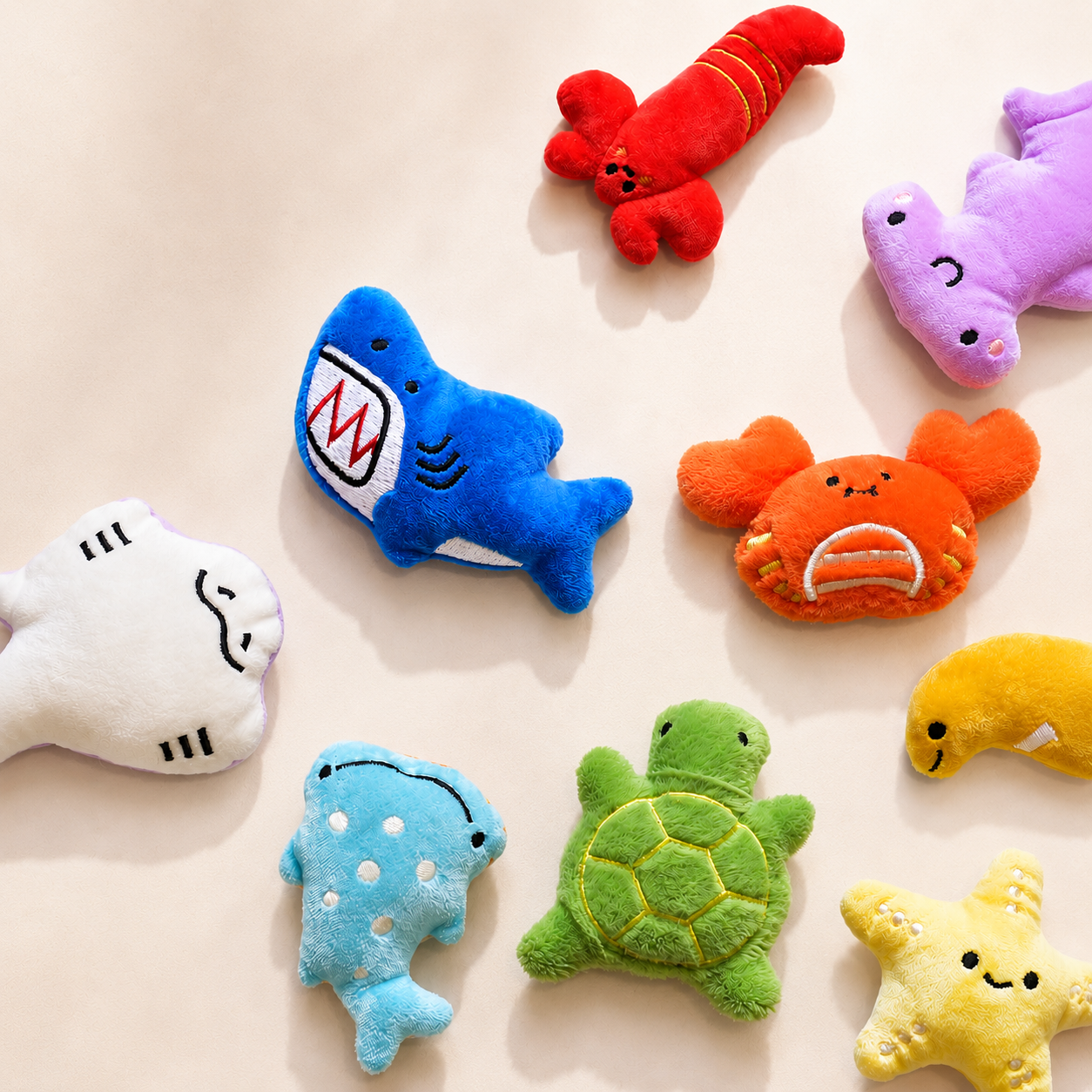 Plush Dog Toys with Squeaker | Ocean Animal Pet Toys