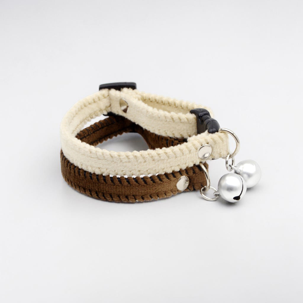 Plush Pet Collar with Bell - Soft Adjustable Pet Neck Strap