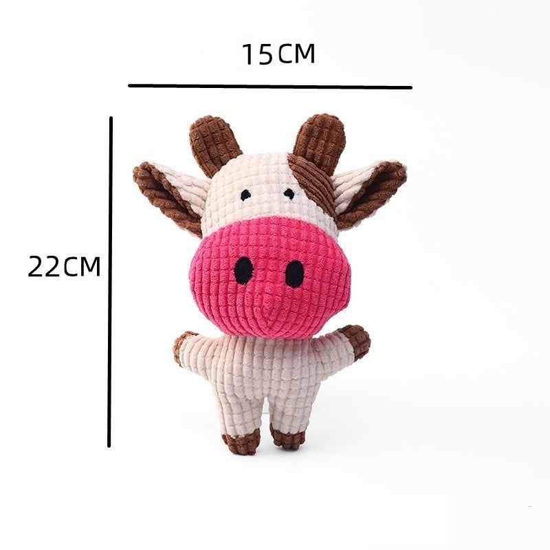 Plush Animal Squeaky Chew Toy for Dogs & Cats