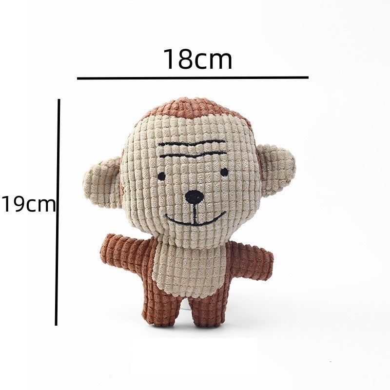 Plush Animal Squeaky Chew Toy for Dogs & Cats