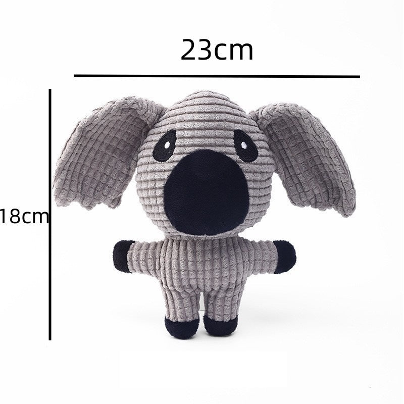 Plush Animal Squeaky Chew Toy for Dogs & Cats