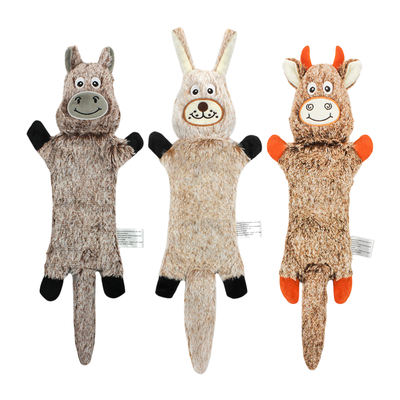Plush Animal Squeaky Dog Toy | Chew & Training Toy