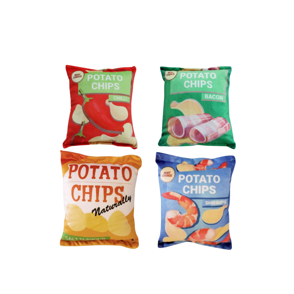 Plush Potato Chips Crinkle Sound Toy for Dogs & Cats