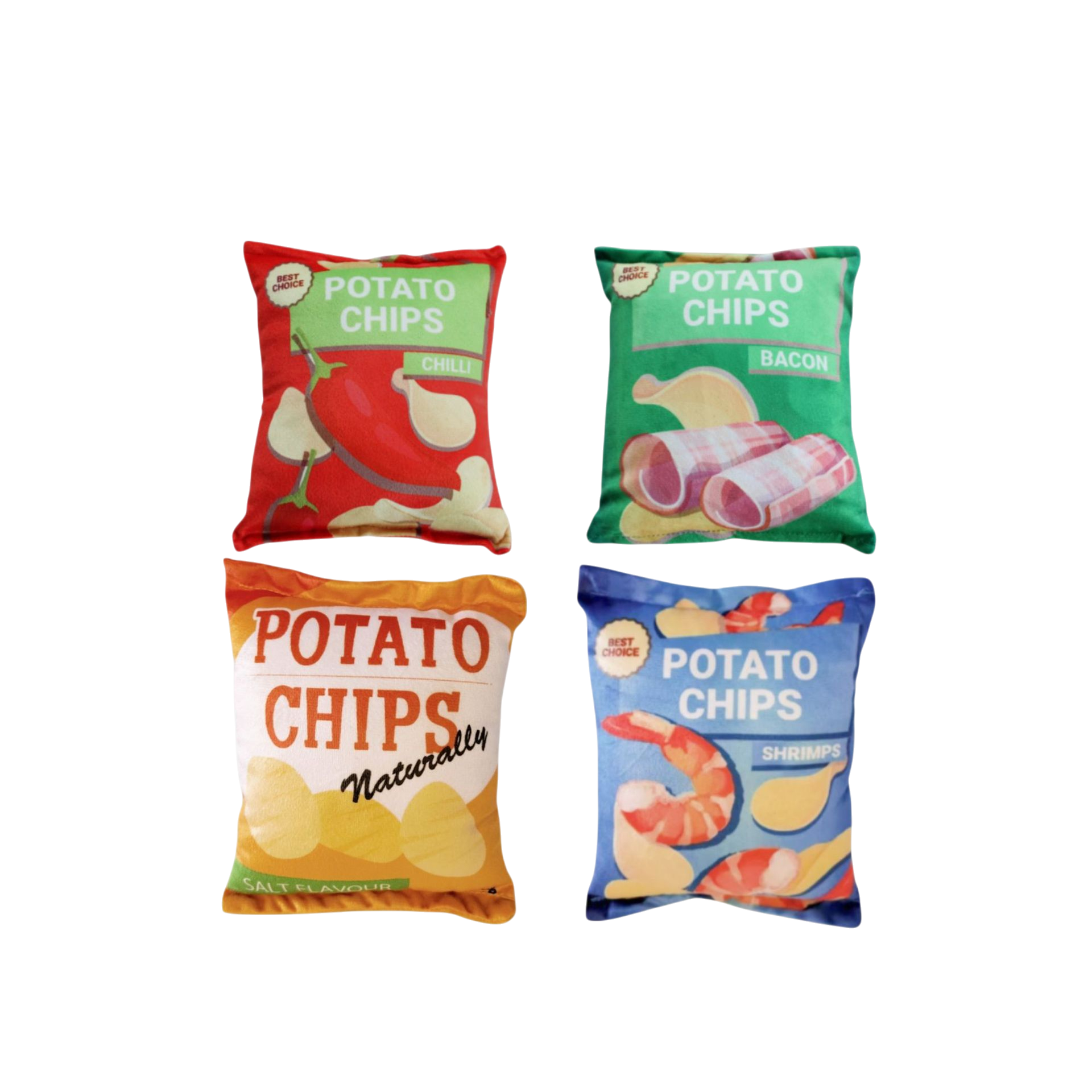 Plush Potato Chips Crinkle Sound Toy for Dogs & Cats