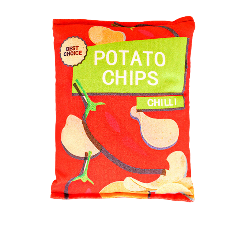 Plush Potato Chips Crinkle Sound Toy for Dogs & Cats