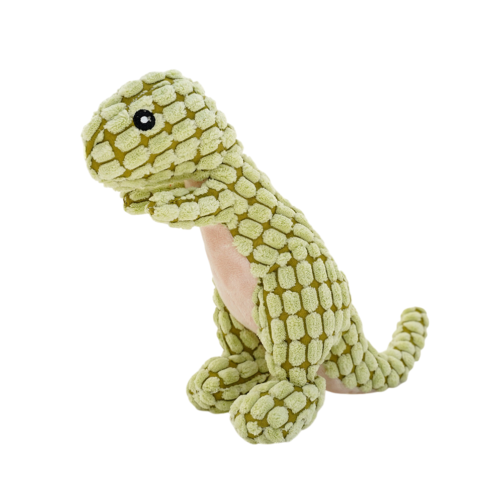Plush Squeaky Dinosaur Chew Toy for Puppies & Dogs