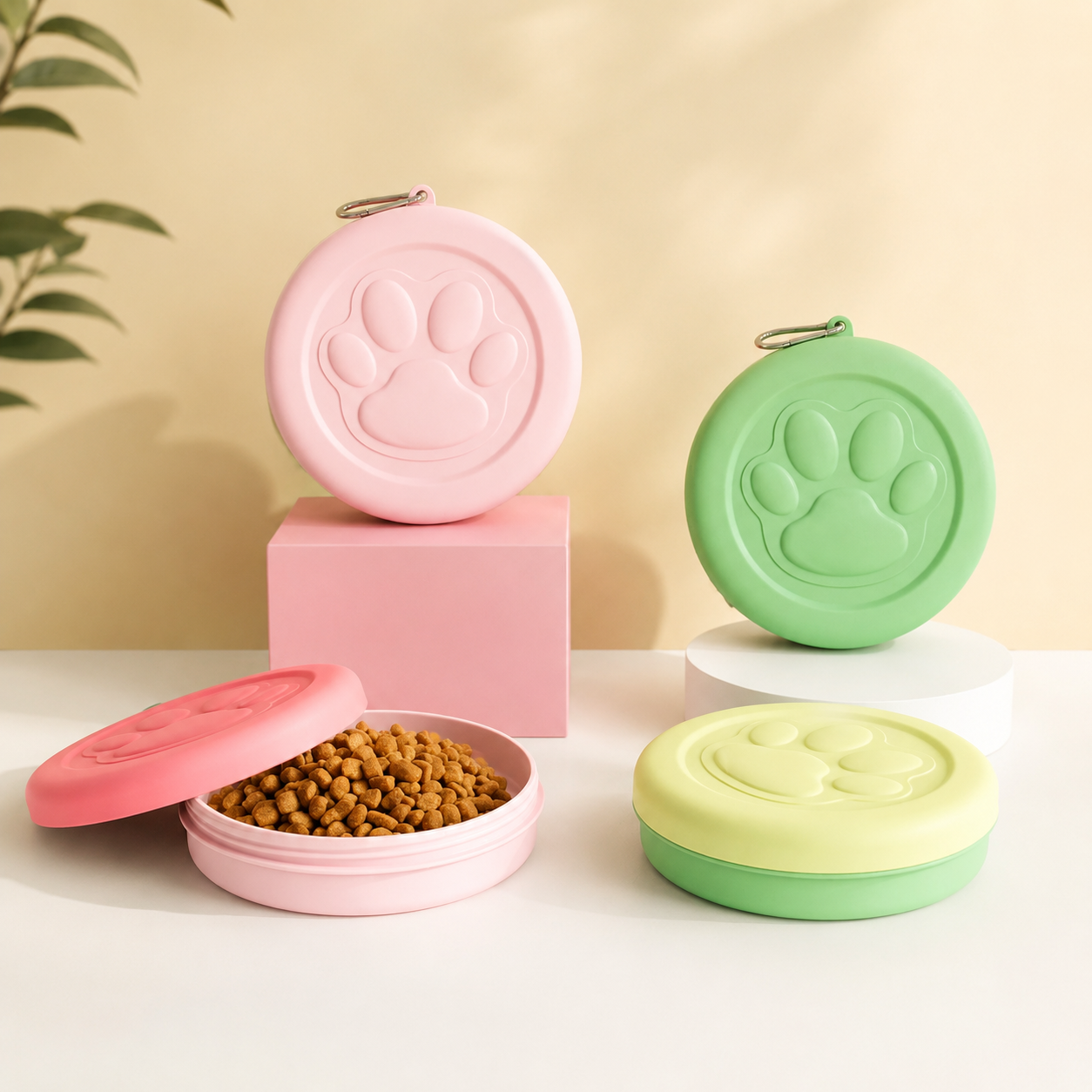 Portable Pet Food Container & Travel Dog Bowl Snack Box