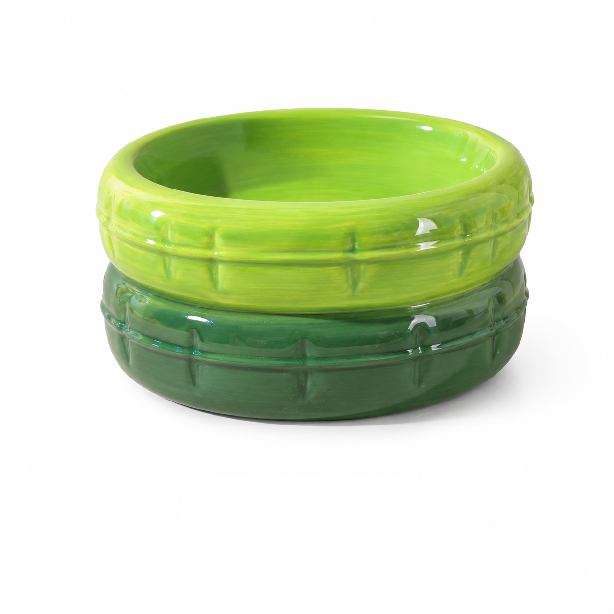Round Ceramic Cat Bowl Raised Pet Food & Water Dish
