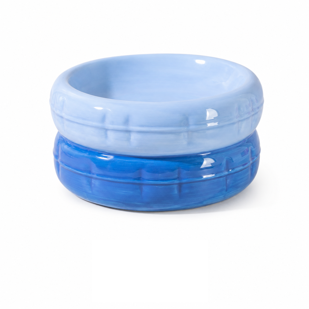 Round Ceramic Cat Bowl Raised Pet Food & Water Dish