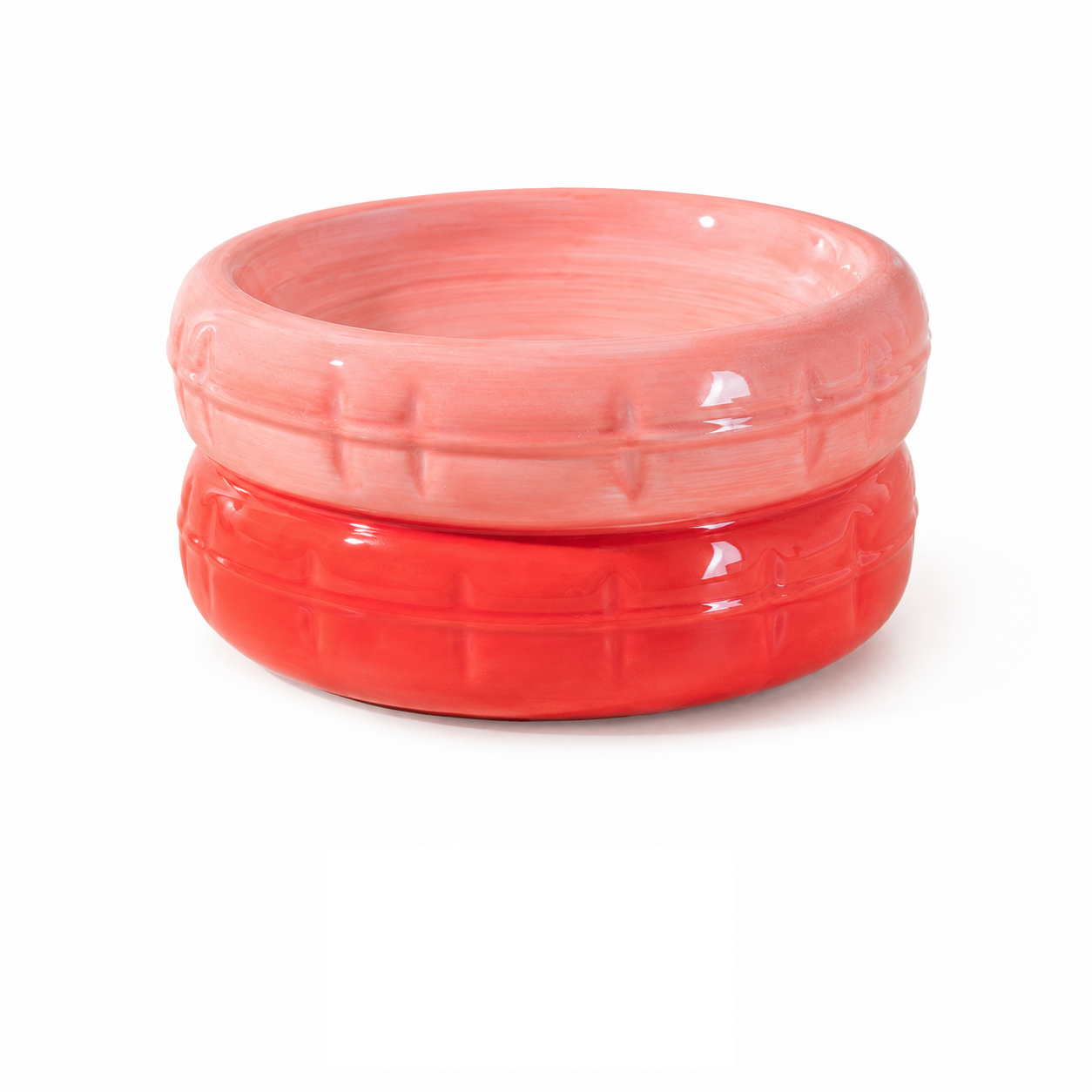 Round Ceramic Cat Bowl Raised Pet Food & Water Dish