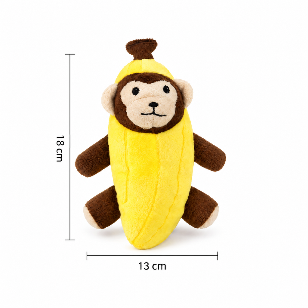 Squeaky Banana Monkey & Carrot Bunny Dog Toy