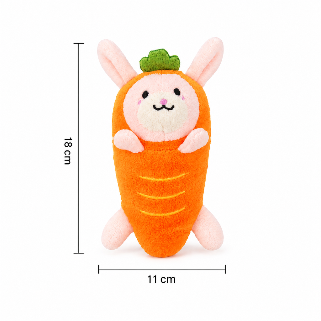 Squeaky Banana Monkey & Carrot Bunny Dog Toy