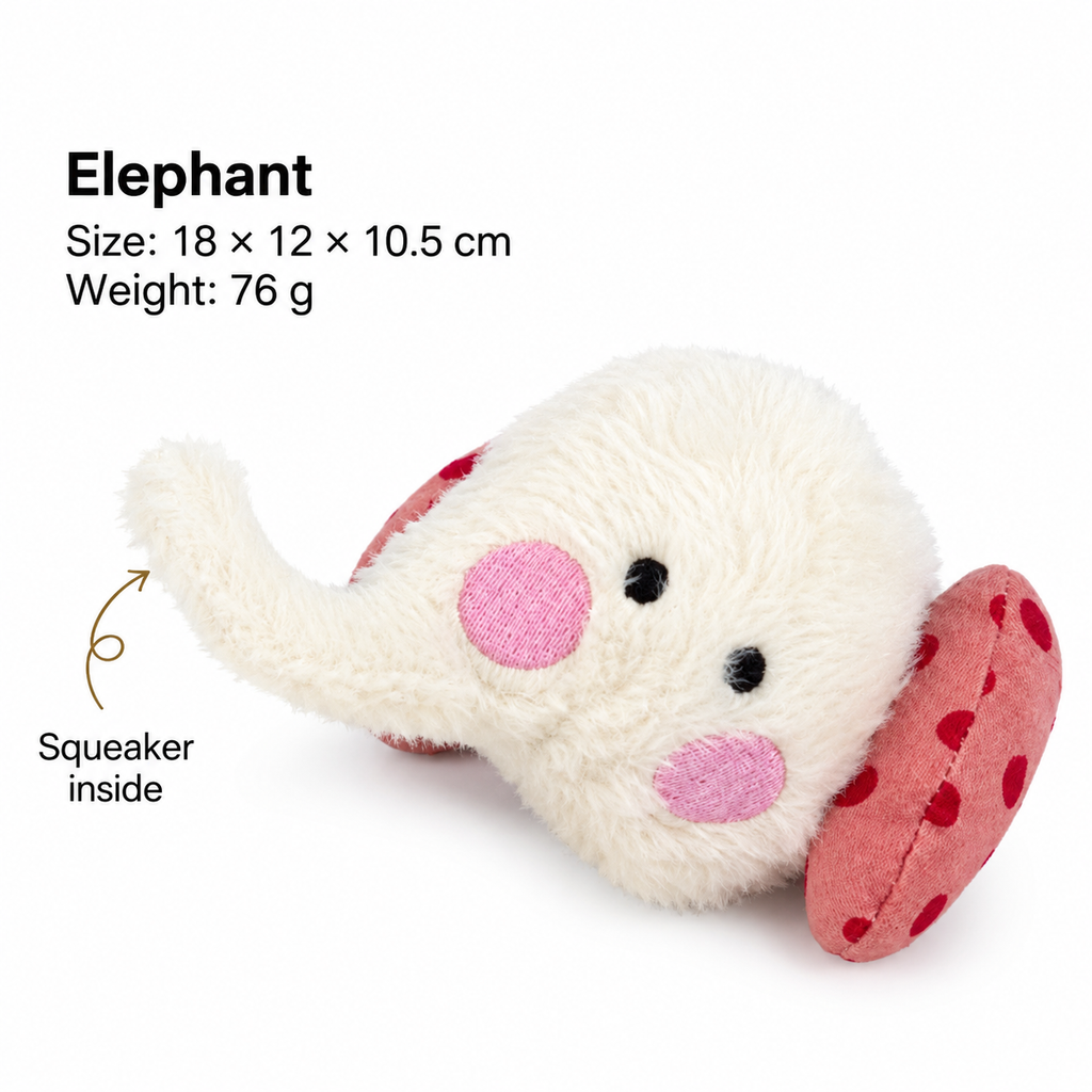 Squeaky Plush Animal Ball Dog Toy with Crinkle Sound